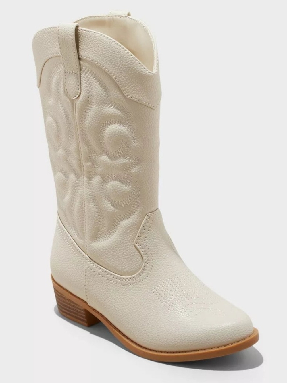 Cat & Jack Cream/Ivoiry Girls' Western Cowboy Boot